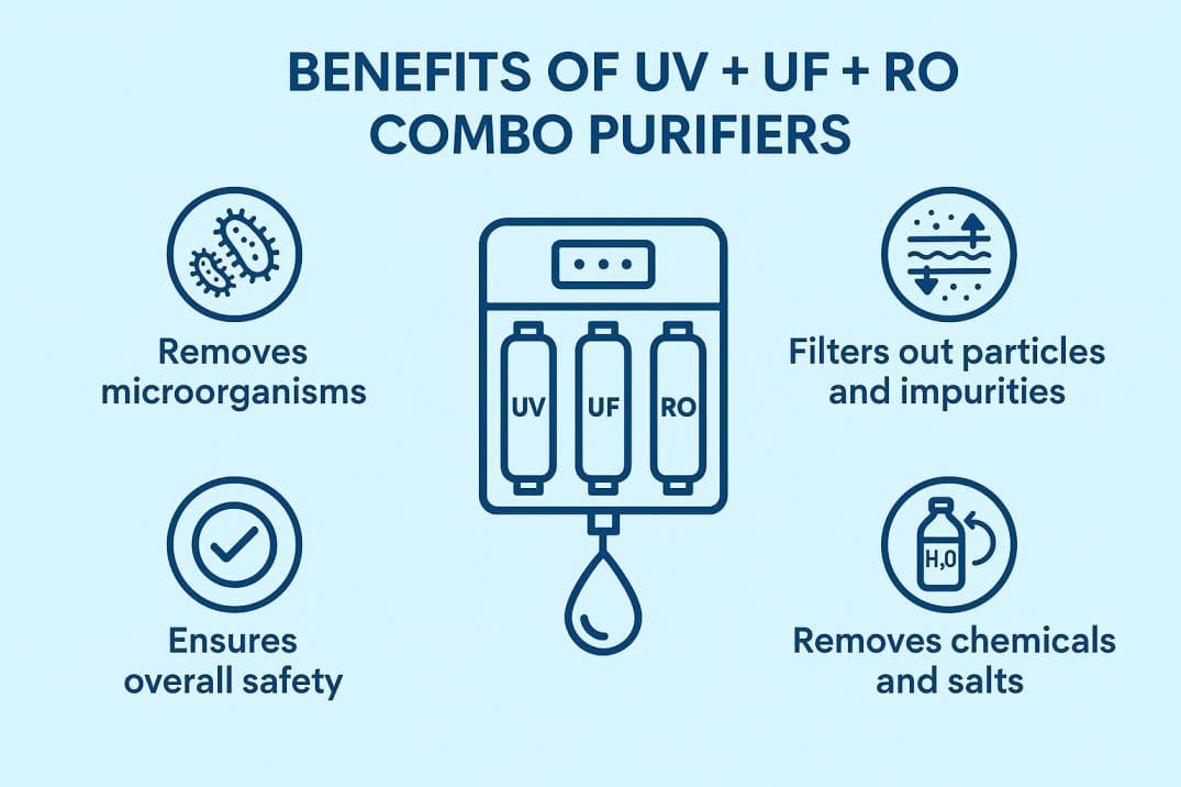 Benefits of UV + UF + RO Combo Purifiers | Best Protection for Noida Extension Homes